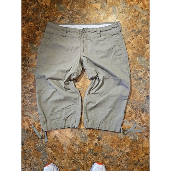 Vintage 90s Nike Sportswear Mid Rise Drawstring Capri Pants Size L Green (A136) - Picture 3 of 8